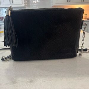 GiGi New York Black Crossbody Bag with Tassel